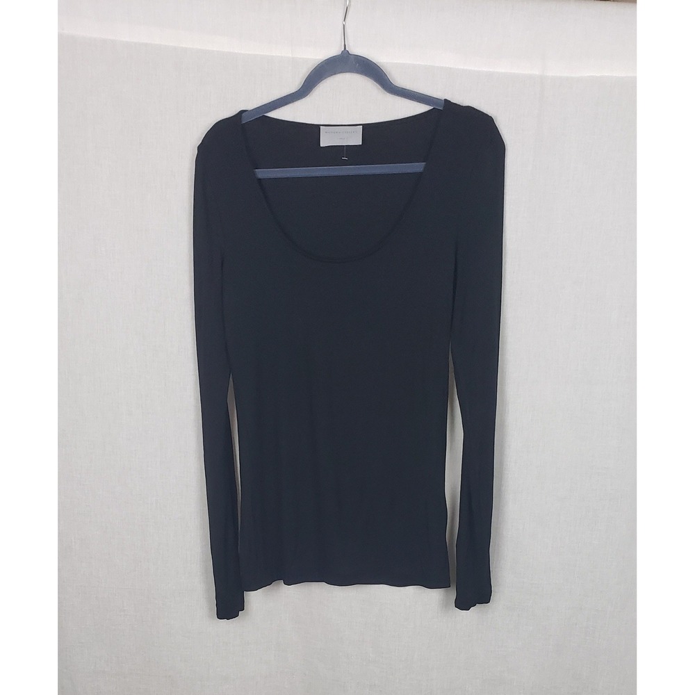 MODERN CITIZEN Black Top Shirt Blouse L Casual Lightweight Basic Minimalist